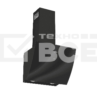 Вытяжка каминная Elikor Wave BK 50 черный, управление сенсорное (1 мотор)