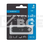 Флеш диск Maxvi P2 8GB USB 2.0 black, монолит с колпачком, ABS пластик, фото3