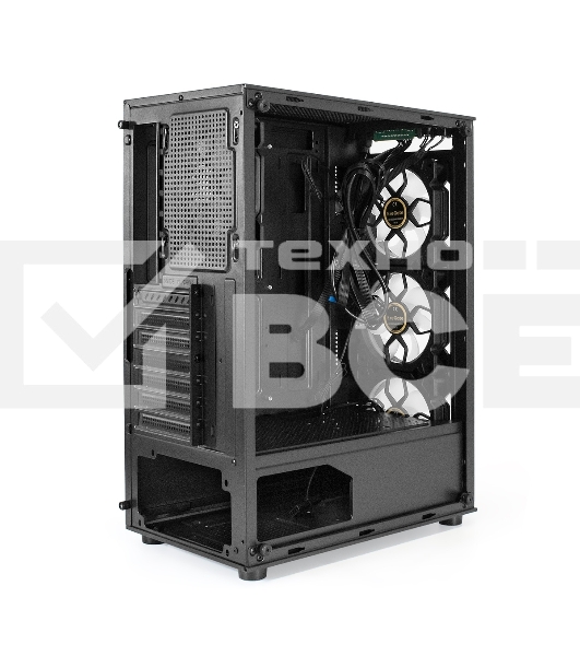 Компьютерный корпус Miditower ExeGate i3 BASE-EVO800 (ATX, БП EVO800RGb с вент. 12 см, с окном, 1хUSB+1хUSB 3.0, аудио, 4 вент. 12см с RGb подсветкой)