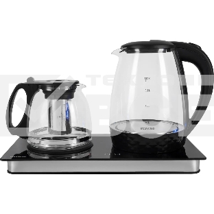 Чайник электрический Starwind SKG4044 1.8л. 1800Вт черный/серебристый корпус: стекло