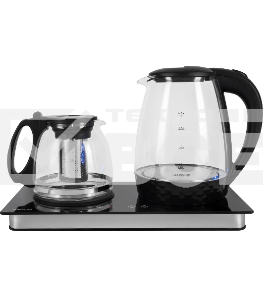 Чайник электрический Starwind SKG4044 1.8л. 1800Вт черный/серебристый корпус: стекло