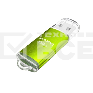 Флешка USB Maxvi MP green (FD128GbUSB20C10MP), 128Gb, USB 2.0, R/W 15/5, зеленый