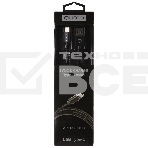 Кабель Qumo Type-С кабель, 1м, USB 3.0, 5В, 3А, 15Вт, металлическая оплетка, металлический коннектор, черный, фото2