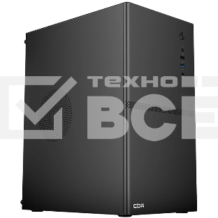 Компьютерный корпус CBR mATX Minitower V863, без БП, 1хUSB 3.0 Type C, 1хUSB 3.0, 1хUSB 2.0, HD Audio+Mic, черный PCC-MATX-V863-WPSU