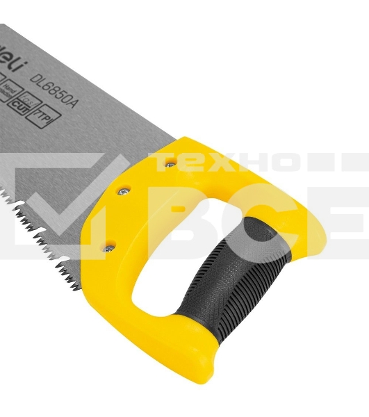 Ножовка по дереву Deli DL6850A 500мм, сталь 65Mn, шлифовка зубцов с 3-х сторон, рукоять из двухкомпонентного противоударного пластика