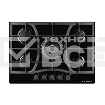 Газовая варочная поверхность Kuppersberg, закаленное стекло, ширина 70 см, 5 газовых конфорок, WOK конфорка(3,8 кВт), автоподжиг, газ-контроль, чугунные решетки, цвет чёрный, фото 1