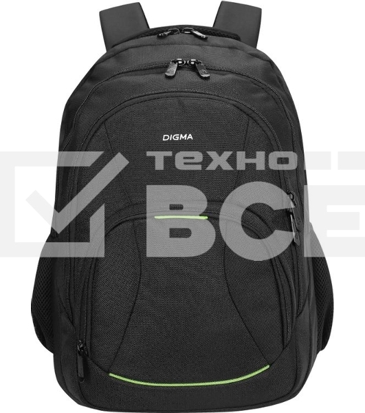 Рюкзак для ноутбука 15.6' Digma Stash S1 черный полиэстер (DGbP15S1BK)