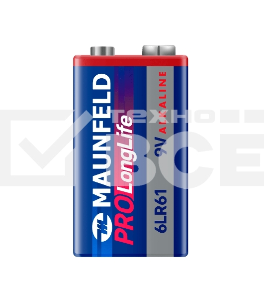 Батарейки Maunfeld PRO Long Life Alkaline 9V(6LR61) MB9-BL1, блистер 1 шт.
