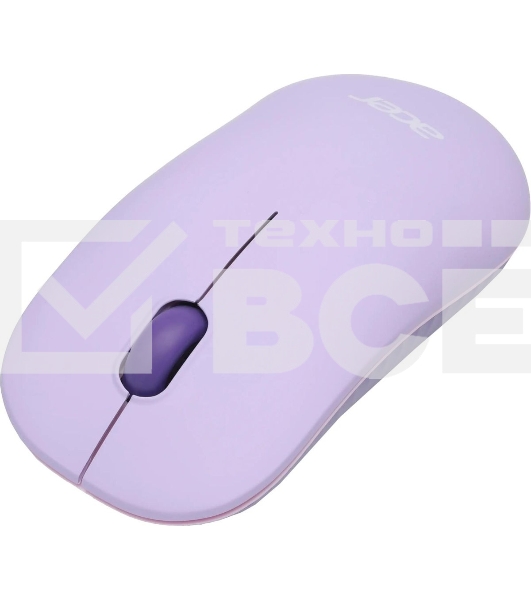 Мышь беспроводная Acer OMR205 фиолетовый, 1200 dpi, радиоканал, USB, кнопки - 3