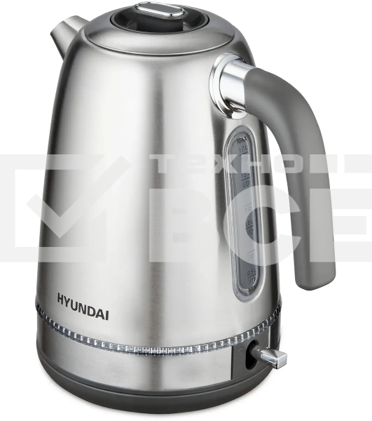 Чайник электрический Hyundai HYK-S5806 1.7 л, 2200 Вт, серебристый матовый/черный