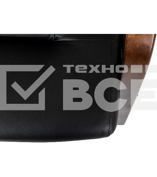 Кресло офисное Бюрократ T-9928WALNUT-CF черный, кожа, на ножках, дерево