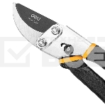 Секатор Deli DL580204 Размер 200 мм. Макс диаметр резки 15 мм. Сталь 55С. Термообработанная поверхность. Тефлоновая уплотнённая пластиковая ручка., фото3