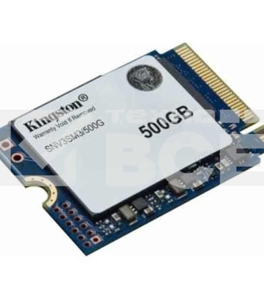 Накопитель SSD Kingston NV3, 500Gb, M.2(22x30мм), NVMe, PCIe 4.0 x4, 3D TLC, R/W 5000/3000Mb/s, TbW 160, DWPD 0.2 (60 мес)