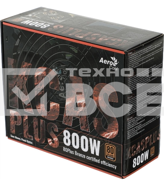 Блок питания Aerocool/Formula KCAS-800W, 800Вт, PLUS 80 PLUS Bronze, 120мм, черный