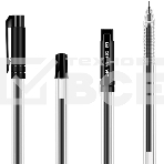 Набор ручек гелевых Deli 33205-BK прозрачный/черный, черные чернила, блистер (12шт), линия 0.5мм, резиновая манжета 12 ручек + 12 сменных стержней, фото2