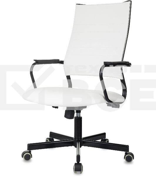 Кресло руководителя Бюрократ CH BALANCE белый экокожа крестов. металл черный