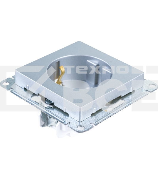 Механизм розетки 1-м СП AtlasDesign с заземл. защ. шторки 16А алюм. SchE ATN000345