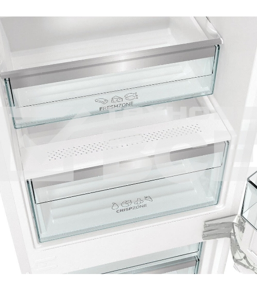 Встраиваемый холодильник Gorenje NRKI519E82WF, 193 см, электронное управление, цифровой дисплей, Wi-Fi, NoFrost Dual, Multiflow 360, контейнер CrispZone с контролем влажности, функция ConvertActive, AdaptTech, MultiAdjust, жесткое крепление, инверторный компрессор, уровень шума 35 дБ