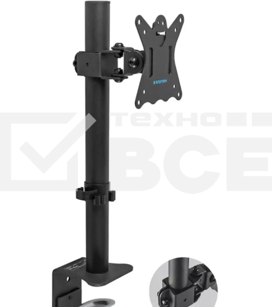 Кронштейн для монитора Kromax CASPER-505 черный 4 шт/уп. 10'-34', max 10 кг, 4 ст св., нак. ±80°, пов. 180°, max VESA 100x100 мм.