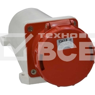 Розетка 135 63А 6h 380AC 3P+PE+N IP67 для монтажа на поверхность КЭАЗ 241221