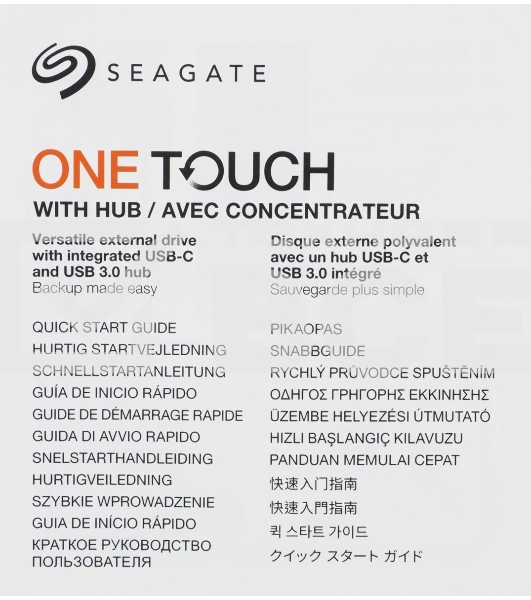 Внешний HDD 3.5' Seagate One Touch STLC16000402, 16TB, USB 3.2 Gen 1 Type-A, 5400 rpm, черный