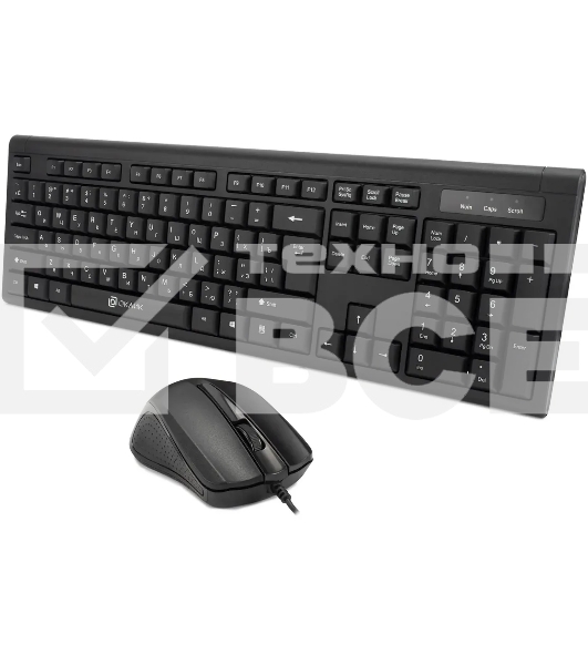 Комплект клавиатура+мышь Oklick 600M проводной, USB, 1200 DPI, чёрный