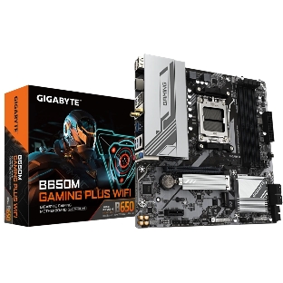 Материнская плата Gigabyte B650M GAMING PLUS WIFI, AM5, AMD B650, 4xDDR5, 4xSATA, 2xM.2, 1xPCIe 4.0 x16, 1xPCIe x1, 1xHDMI, 2xDP, 1x2.5Gb LAN, Wi-Fi 6E, Bluetooth 5.3, 1xUSB-C 5Gbps, 3xUSB-A 5Gbps, 2xUSB-A 2.0, 1xPS/2, 3x3.5 мм, 7.1, mATX