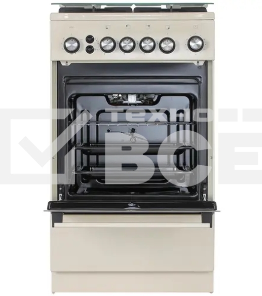 Плита газовая De Luxe 5040.40Г (кр) ЧР-013 бежевый, конфорок 4 шт, духовка 46 л, 50 см x 85 см x 50 см