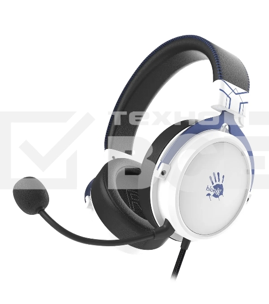 Наушники с микрофоном A4Tech Bloody M590i синий/белый 1м мониторные USB оголовье (M590I SPORTS NAVY)