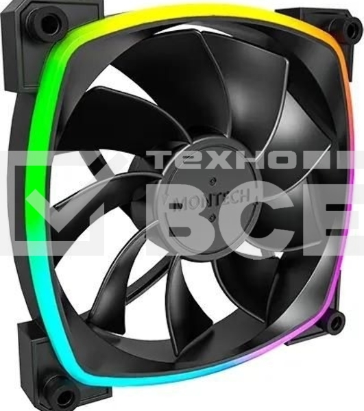 Вентилятор для корпуса Montech RX120 Reverse ARGb 120х120x25 черный 4-pin 27дБ (RX120 PWM BLACK) Ret