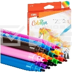 Фломастеры Deli EC10000 ColoRun Вентилируемый 12цв. коробка с европодвесом, фото3