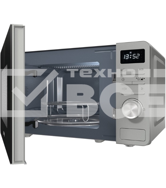Микроволновая печь Gorenje GRILL MO23A4X нержавеющая сталь, 23 л, 800 Вт, переключатели - поворотный механизм/кнопки