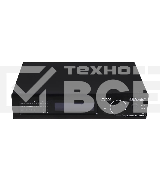 Конвертор Intrend ITDAN-PTR44 Dante - аналог. 4 входа/4 выхода phoenix, 2xRJ45(Dante). встроенный аудиопроцессор (gain, phantom power, mute). Управление ethernet/RS232. Питание 12V