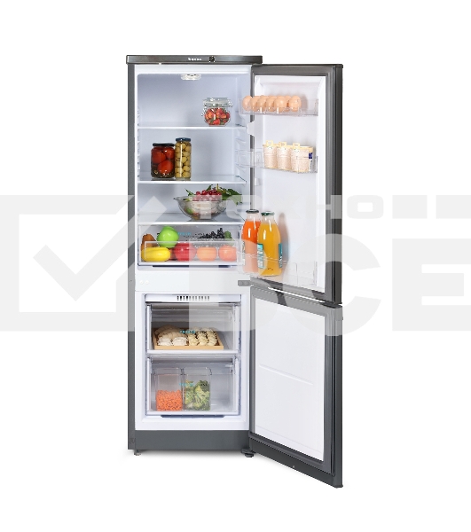 Холодильник Бирюса W418 графит двухкамерный 125/55л морозилка снизу