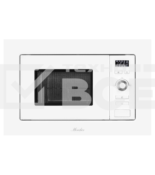 Микроволновая печь встраиваемая MONSHER 201 W 20 л, 800-1250 Вт, гриль, 8 программ, белый