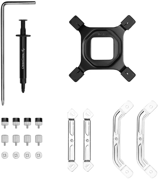 Кулер для процессора DEEPCOOL AK700 DIGITAL WH LGA1851/1700/1200/115X/AM5/AM4 (9шт/кор, TDP 260W, PWM, Fan 120mm, 7 тепл. трубок, Copper Base, белый) RET