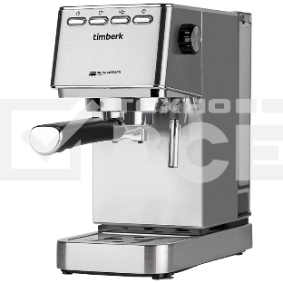 Кофеварка рожковая Timberk T-CM33040 серебристый, исп. кофе - молотый, 1.4 л, 1350 Вт, 20 Бар.