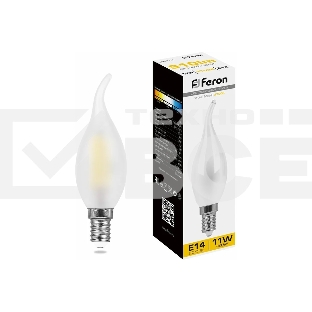 Лампа светодиодная Feron LB-714 (38009) 11 вт Е14 теплый матовая свеча на ветру FILAMENT
