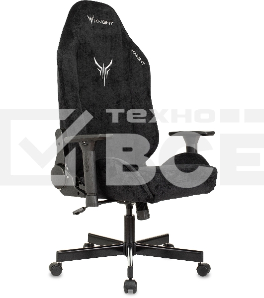 Кресло игровое Knight N1 Fabric черный Light-20, с подголов. крестовина металл