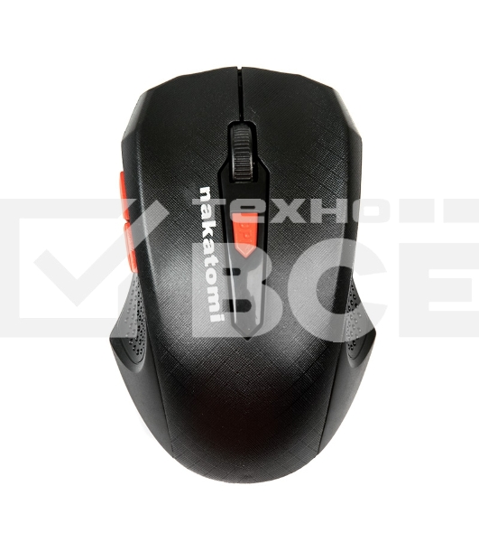 Мышь беспроводная Nakatomi MRON-07U черный, 1600 dpi, радиоканал, USB, кнопки - 5