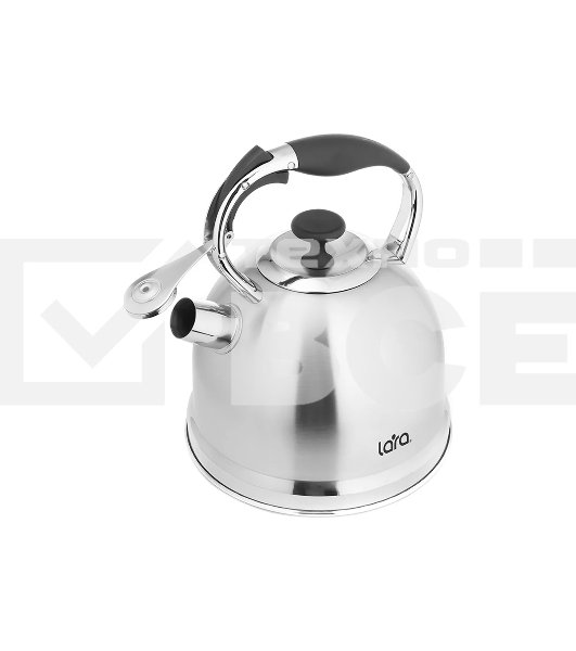 Чайник для плиты LARA LR00-75 (Зеркальный) 3.3л индукц. капс. дно, свисток с кноп. механизмом