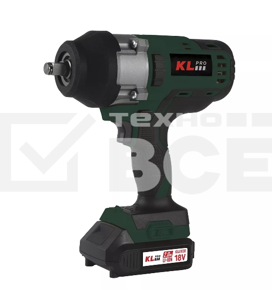 Профессиональный бесщеточный гайковерт аккумуляторный KLPRO KLSS18BHX-20 (18В, Li-ion-2шт, 2.0А·ч, 800Нм, 2 скорости, подсветка,З/У,в кейсе)