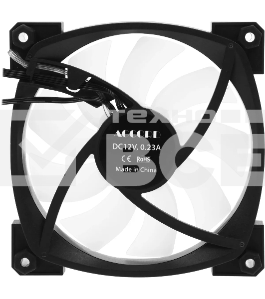 Вентилятор для корпуса Accord ACC-U12 ARGb 120х120x25 черный 4-pin 27дБ (ACC-U12 ARGb BLACK) brown box