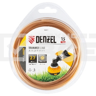 Леска для триммера Denzel круглая, 2,7мм х 15м, блистер