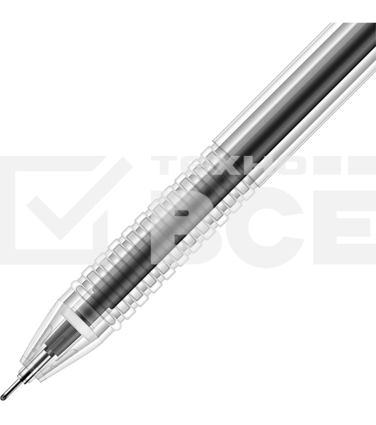 Набор ручек гелевых Deli 33205-BK прозрачный/черный, черные чернила, блистер (12шт), линия 0.5мм, резиновая манжета 12 ручек + 12 сменных стержней