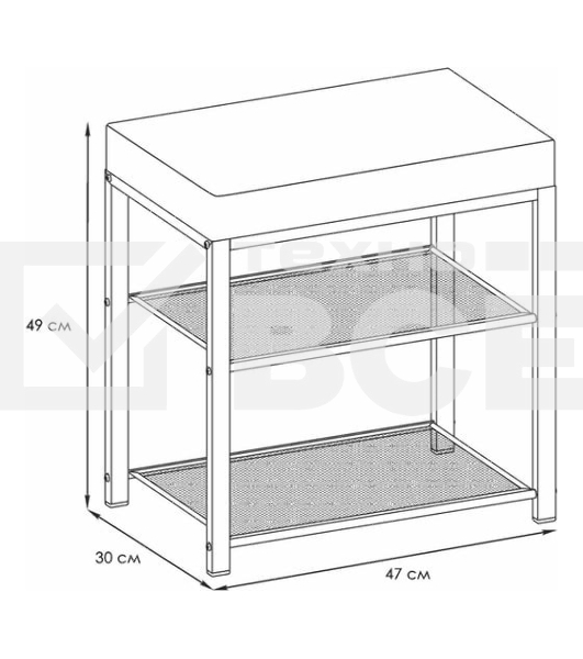 Банкетка ЗМИ Торонто 13S каркас графит, сиденье серый БТ13СГрС