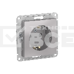 Механизм розетки 1-м СП AtlasDesign с заземл. защ. шторки 16А алюм. SchE ATN000345, фото 1