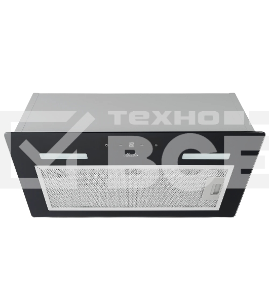 Встраиваемая вытяжка Monsher MASSY 60 Noir, 52 см, сенсорное управление, 3 скорости, 650 м3/ч, LED освещение, таймер, черный