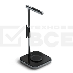 Подставка для наушников 2-в-1 с беспроводным зарядным устройством Satechi 2 in 1 Headphone Stand with Wireless Charger, Серый Космос, фото2