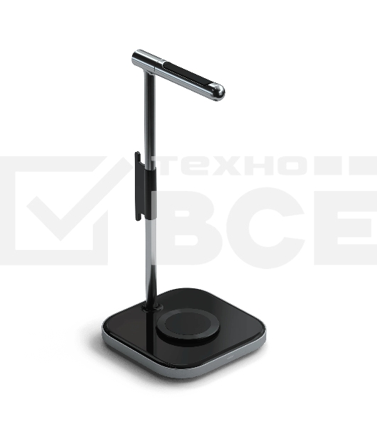 Подставка для наушников 2-в-1 с беспроводным зарядным устройством Satechi 2 in 1 Headphone Stand with Wireless Charger, Серый Космос